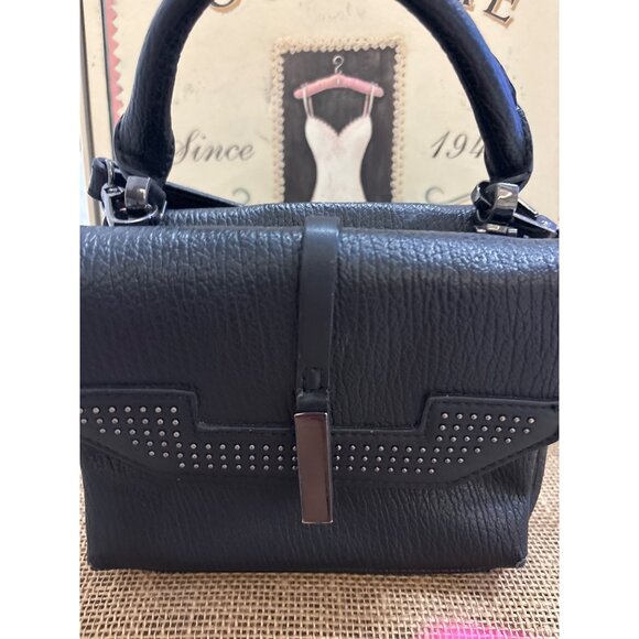 Danielle Nicole Black Faux Leather Small Studded Bag Top Handle & Crossbody - Picture 6 of 16